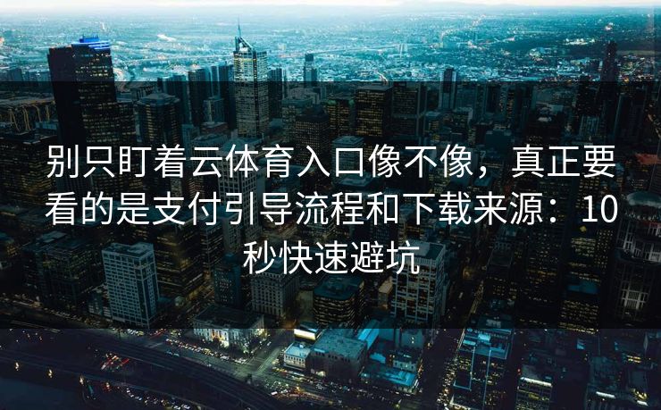 别只盯着云体育入口像不像，真正要看的是支付引导流程和下载来源：10秒快速避坑